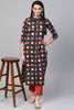   Cotton Fabric Printed Simple Function Wear Black Kurti