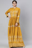  Women Mustard Yellow & White Floral Printed A Line Kurta