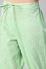  Women Sea Green White Printed Kurta with Pyjamas Set