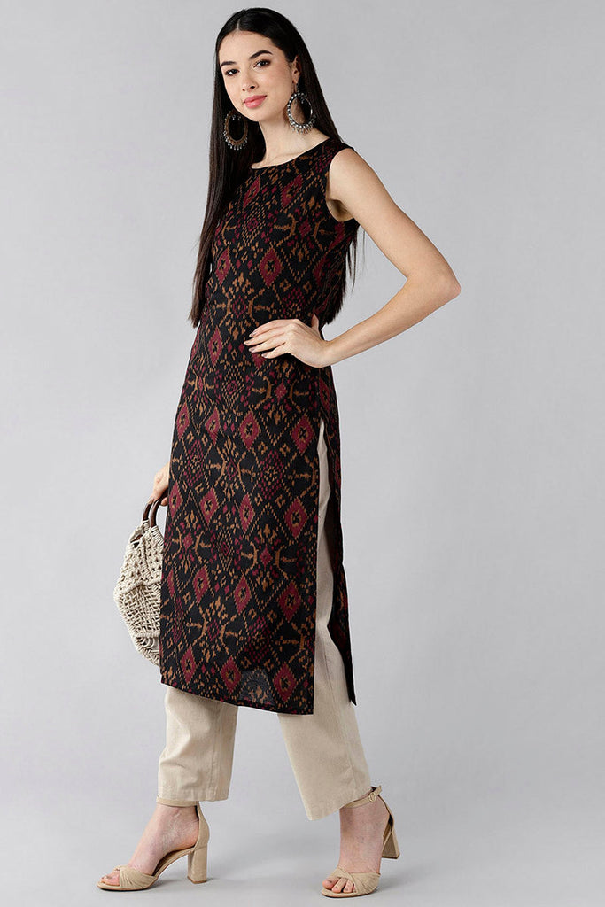  Women Black Ethnic Motifs Printed Kurtas