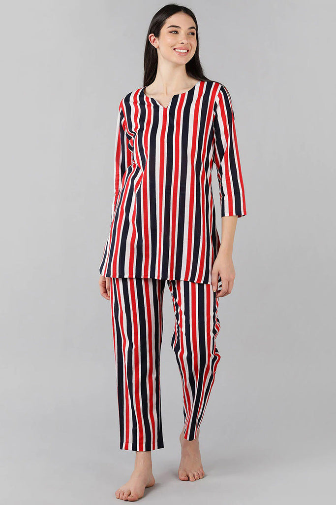  Women White Striped Printed Top