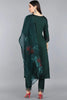  Women Green Embroidered with Trousers Dupatta