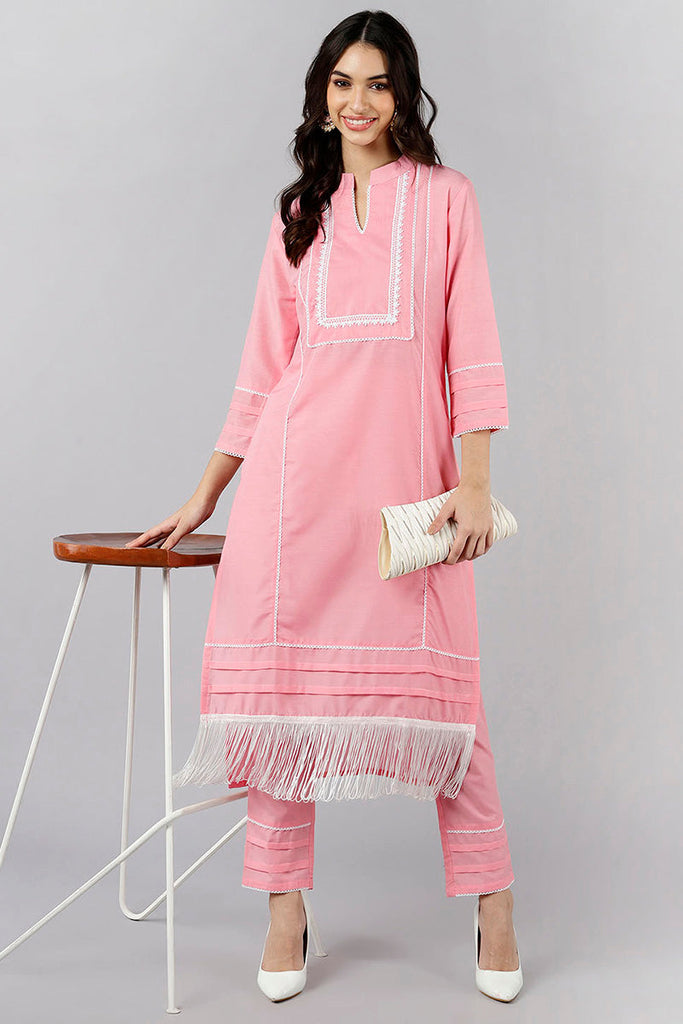  Women Solid Kurta with Trousers