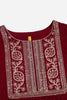  Women Maroon Silk Blend Yoke Design Kurta Set 