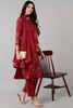  Women Crepe Maroon Ethnic Motifs Printed Straight Kurta Palazzo Dupatta Set