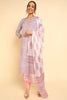  Women Grey Printed Kurta Trousers With Dupatta