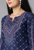  Women Navy Blue Ethnic Motifs Printed Regular Kurta with Palazzos With Dupatta Set