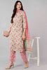  Women Olive Paisley Printed Kurta Trousers With Dupatta