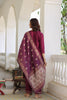 Burgundy Floral Printed Kurta with Trousers With Dupatta