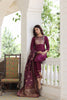 Burgundy Floral Printed Kurta with Trousers With Dupatta