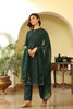  Women Green Ethnic Motifs Printed Kurta Set With Dupatta