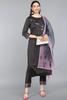  Women Taupe Floral Embroidered Kurta with Trousers Dupatta