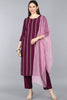  Women Burgundy Kurta with Trousers Dupatta