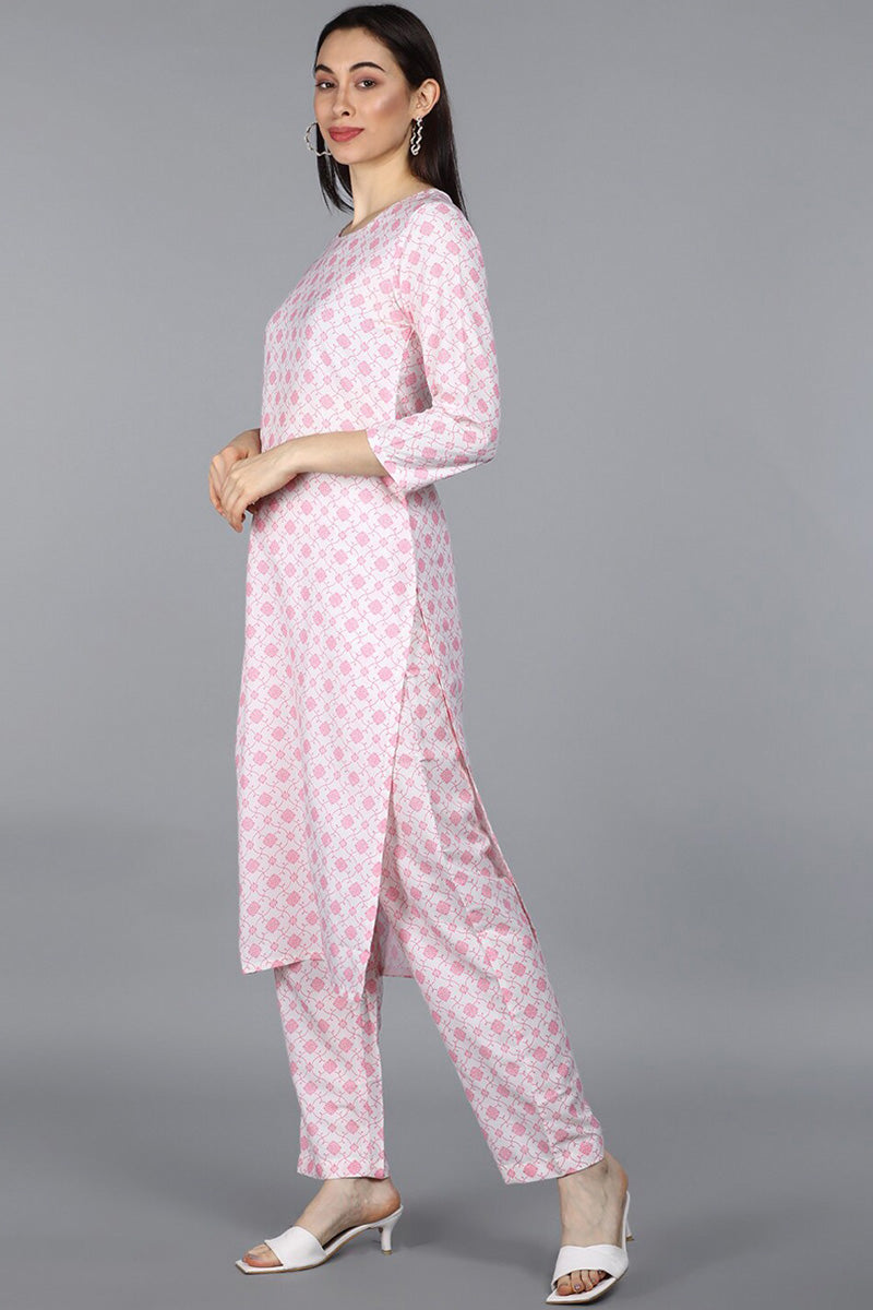  Women White Ethnic Motifs Printed Kurta with Trousers With Dupatta