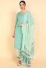  Women Sea Green Printed Kurti Palazzos With Dupatta