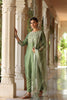  Women Green Solid Embroidered Kurta Trousers With Dupatta 