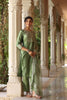  Women Green Solid Embroidered Kurta Trousers With Dupatta 