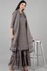 Women Grey Solid Embroidered Kurta Sharara With Dupatta PKSKD1218