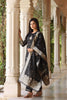  Women Black Solid Woven Design Kurta Trousers With Dupatta 