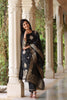  Women Black Solid Woven Design Kurta Trousers With Dupatta 