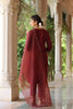  Women Maroon Solid Embroidered Kurti Trousers With Dupatta