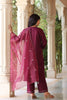  Women Purple Embroidered Kurta with Trousers & With Dupatta