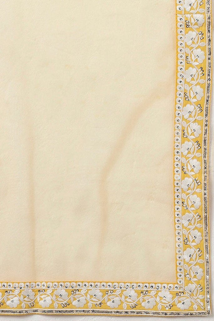 Yellow Poly Silk Embroidered Straight Suit Set PKSKD1265