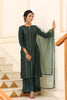  Women Green Solid Kurta Trousers With Dupatta