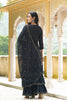  Women Black Woven Design Kurta Sharara With Dupatta