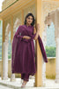  Women Purple Woven Design Kurta Trousers With Dupatta