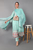   Women Sea Green Floral Printed Regular Kurti with Trousers & With Dupatta