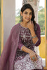  Women Lavender Embroidered Kurta Trousers With Dupatta