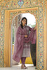  Women Lavender Embroidered Kurta Trousers With Dupatta