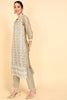  Women Beige Embroidered Kurta Trousers With Dupatta