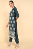  Women Charcoal Embroidered Kurta Trousers With Dupatta