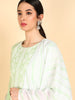  Women Green Embroidered Kurta Trousers With Dupatta