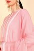  Women Pink Solid Kurta Trousers With Dupatta