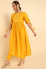  Women Mustard Solid Kurta Trousers With Dupatta