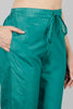  Women Teal Yoke Design Kurta Trousers With Dupatta 