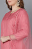  Women Pink Solid Kurta Trousers With Dupatta