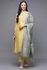 Yellow Poly Silk Floral Straight Suit Set PKSKD1476