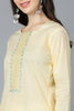  Women Yellow Poly Silk Embroidered Kurta Trouser With Dupatta