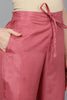  Women Pink Poly Silk Kurta Trousers With Dupatta 