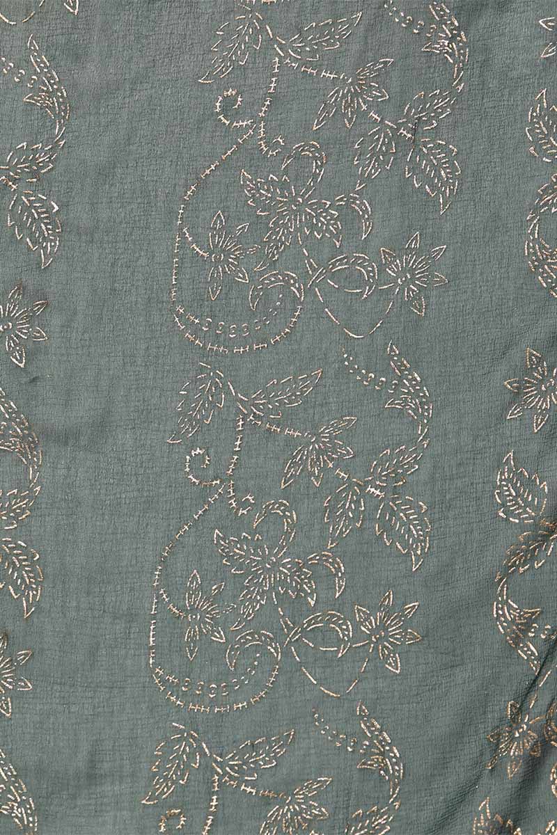  Women Green Poly Silk Ethnic Motifs Solid Kurta Trousers With Dupatta 