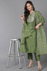 Green Poly Silk Solid Yoke Design Suit Set PKSKD1591