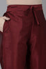 Maroon Poly Silk Solid Yoke Design Kurta Trousers With Dupatta PKSKD1593