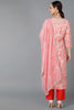  Women Pink Silk Blend Dyed Kurta Set 