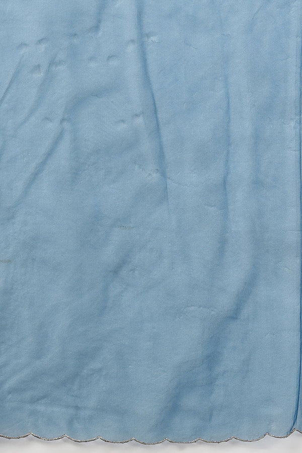 Grey Silk Blend Embroidered 