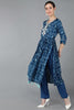  Women Blue Chanderi Silk Kurta Trousers With Dupatta 