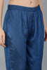  Women Blue Chanderi Silk Kurta Trousers With Dupatta 